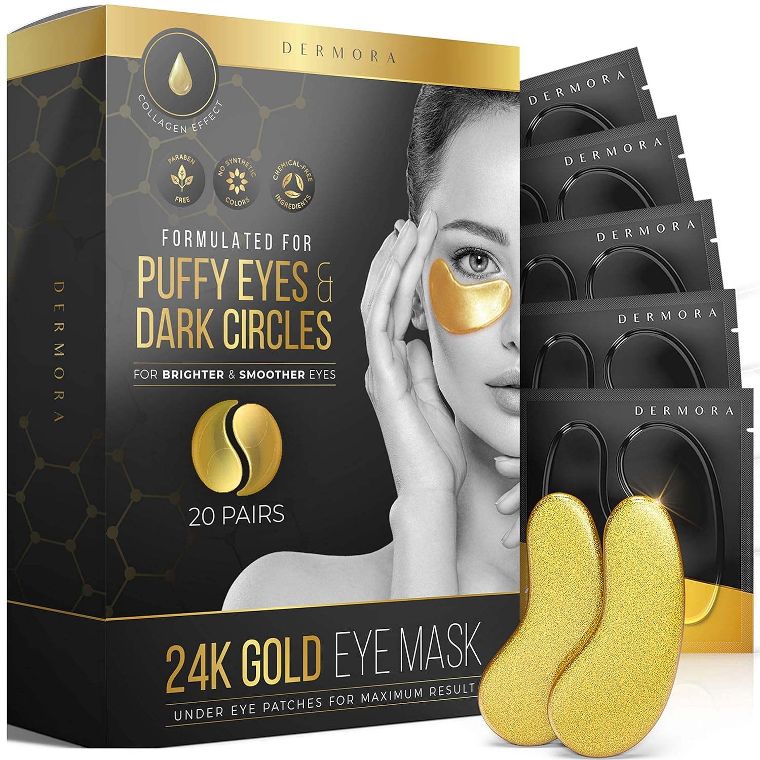 24K Gold Eye Mask — 20 Pairs